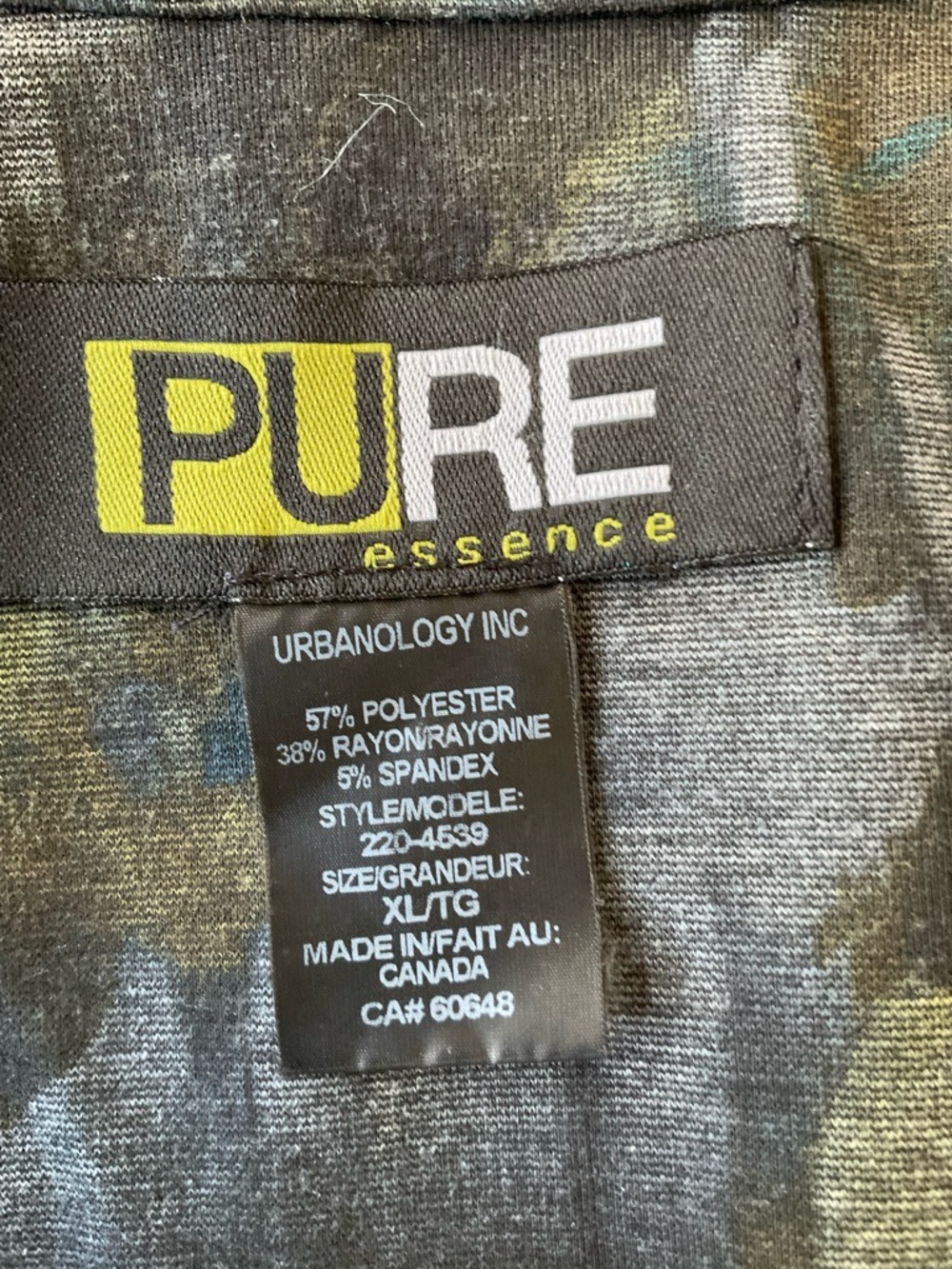PURE Essence Abstract Floral Swing Jacket Tunic XL Made in Canada - Picture 7 of 8